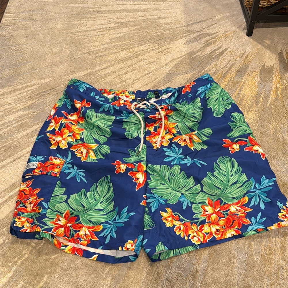Polo Ralph Lauren Swim Hawaiian Trunks 3XLT Resort Lined Surf Swim Cargo Beach